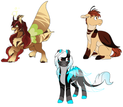 Size: 2289x2000 | Tagged: safe, artist:sketchthebluepegasus, oc, oc only, grottoling, original species, female, high res, male, simple background, transparent background
