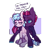 Size: 1227x1226 | Tagged: safe, artist:onionpwder, cozy glow, fizzlepop berrytwist, tempest shadow, pegasus, pony, unicorn, g4, a better ending for cozy, broken horn, clothes, cozybetes, cozylove, crying, cute, duo, eye scar, female, filly, horn, mare, markings, open, raised hoof, redesign, sad, scar, scarf, simple background, sitting, smiling, tempestbetes, transparent background, unshorn fetlocks, when she smiles