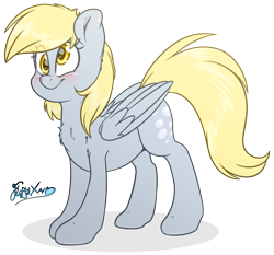 Size: 3000x2800 | Tagged: safe, artist:fluffyxai, derpy hooves, pegasus, pony, g4, cute, derpabetes, female, high res, mare, simple background, smiling, solo, standing, transparent background