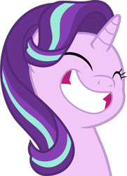 Size: 4006x5519 | Tagged: safe, artist:uigsyvigvusy, starlight glimmer, pony, unicorn, g4, memnagerie, my little pony: friendship is forever, absurd resolution, bust, cropped, cute, female, glimmerbetes, grin, laughing, mare, simple background, smiling, solo, transparent background, vector