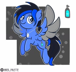 Size: 1280x1205 | Tagged: safe, artist:redpalette, oc, oc only, pegasus, pony, cute, dog tags, flying, male, smiling, stallion