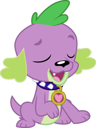 Size: 4000x5283 | Tagged: safe, artist:melisareb, spike, spike the regular dog, dog, equestria girls, g4, .svg available, absurd resolution, collar, eyes closed, inkscape, male, simple background, sitting, solo, spike the dog, transparent background, vector