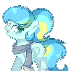 Size: 861x869 | Tagged: safe, artist:kingbases, artist:poppyglowest, oc, oc only, oc:starlyn striker, pegasus, pony, base used, clothes, female, mare, scarf, simple background, solo, transparent background