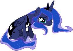 Size: 1097x764 | Tagged: safe, artist:byteslice, princess luna, alicorn, pony, a royal problem, g4, .svg available, 3:, ashamed, beautiful, crown, ethereal mane, female, frown, guilty, hoof shoes, jewelry, lidded eyes, look of betrayal, looking at you, mare, regalia, sad, simple background, sitting, solo, starry mane, starry tail, svg, transparent background, upset, vector