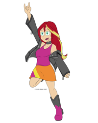 Size: 1280x1600 | Tagged: safe, artist:cadenreigns, sunset shimmer, equestria girls, g4, my little pony equestria girls: better together, bishoujo, devil horn (gesture), female, human coloration, simple background, solo, white background