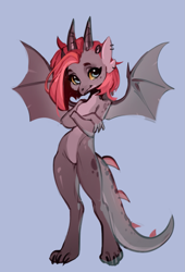 Size: 1125x1656 | Tagged: safe, artist:aphphphphp, oc, oc only, oc:vincher, dragon, crossed arms, cute, female, ocbetes, pale belly, solo