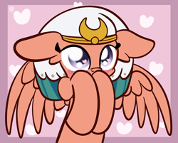 Size: 2160x1739 | Tagged: dead source, safe, artist:php142, somnambula, pegasus, pony, g4, cute, female, floppy ears, heart, heart eyes, hooves to the chest, mare, solo, somnambetes, spread wings, weapons-grade cute, wingding eyes, wings