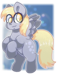 Size: 950x1263 | Tagged: safe, artist:watermelonthecat, derpy hooves, pegasus, pony, g4, cute, derpabetes, eye clipping through hair, female, solo
