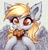 Size: 1280x1339 | Tagged: safe, artist:mite-lime, derpy hooves, pegasus, pony, g4, bust, cheek fluff, cute, cute little fangs, derpabetes, ear fluff, eating, fangs, female, food, leg fluff, mare, muffin, portrait, simple background, solo