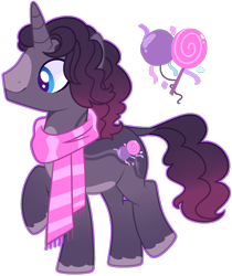 Size: 1920x2282 | Tagged: safe, artist:kurosawakuro, oc, oc only, oc:party blizzard, pony, unicorn, base used, clothes, leonine tail, male, offspring, parent:party favor, parent:tempest shadow, parents:tempestfavor, scarf, simple background, solo, stallion, transparent background