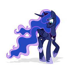 Size: 560x552 | Tagged: safe, artist:lyra25, princess luna, alicorn, pony, g4, crown, cute, ethereal mane, female, hoof shoes, jewelry, lunabetes, mare, regalia, simple background, solo, standing, white background