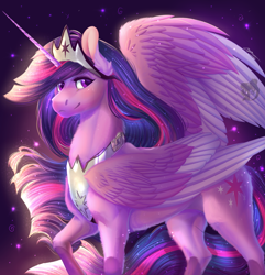 Size: 2520x2615 | Tagged: safe, artist:queendarkselis, twilight sparkle, alicorn, pony, g4, the last problem, chest fluff, coat markings, crown, ear fluff, female, high res, jewelry, leg fluff, mare, older, older twilight, older twilight sparkle (alicorn), peytral, princess twilight 2.0, regalia, socks (coat markings), solo, twilight sparkle (alicorn), two toned wings, wings