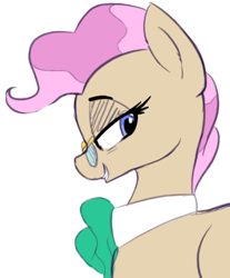 Size: 638x772 | Tagged: safe, artist:pinkberry, mayor mare, earth pony, pony, g4, alternate hair color, alternate hairstyle, colored, colored sketch, drawpile, female, glasses, mare, non-dyed mayor, simple background, sketch, solo, white background