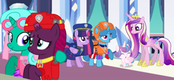 Size: 2340x1080 | Tagged: safe, artist:徐詩珮, fizzlepop berrytwist, glitter drops, princess cadance, princess flurry heart, spring rain, tempest shadow, twilight sparkle, alicorn, pony, unicorn, series:sprglitemplight diary, series:sprglitemplight life jacket days, series:springshadowdrops diary, series:springshadowdrops life jacket days, g4, alternate universe, aunt and niece, auntie glitter drops, auntie spring rain, auntie tempest, auntie twilight, bisexual, broken horn, chase (paw patrol), clothes, cute, female, flurrybetes, glitterbetes, horn, lesbian, lifeguard, lifeguard spring rain, marshall (paw patrol), mother and child, mother and daughter, paw patrol, polyamory, ship:glitterlight, ship:glittershadow, ship:sprglitemplight, ship:springdrops, ship:springlight, ship:springshadow, ship:springshadowdrops, ship:tempestlight, shipping, skye (paw patrol), springbetes, tempestbetes, twilight sparkle (alicorn), zuma (paw patrol)