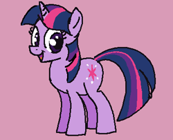 Size: 392x319 | Tagged: safe, artist:kleyime, twilight sparkle, pony, unicorn, g4, colored, female, flat colors, looking at you, ms paint, solo, unicorn twilight