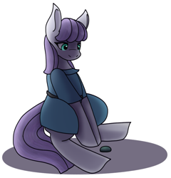 Size: 915x952 | Tagged: safe, artist:radpanda426, boulder (g4), maud pie, earth pony, pony, g4, female, mare, rock, simple background, sitting, smiling, solo, transparent background, when she smiles
