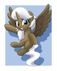 Size: 5000x6175 | Tagged: safe, artist:jhayarr23, oc, oc only, oc:swan song, alicorn, pony, alicorn oc, blue background, female, horn, mare, simple background, solo, wings