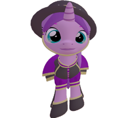 Size: 777x720 | Tagged: safe, artist:topsangtheman, amethyst star, sparkler, pony, unicorn, g4, 3d, clothes, female, hat, looking at you, simple background, solo, source filmmaker, transparent background, uniform