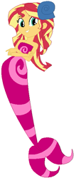 Size: 265x636 | Tagged: safe, artist:selenaede, artist:user15432, sunset shimmer, mermaid, equestria girls, g4, bare shoulders, barely eqg related, base used, bubble guppies, crossed arms, crossover, fins, mermaid tail, mermaidized, nick jr., nickelodeon, not fiery shimmer, seashell, solo, species swap, strapless, tail, zooli
