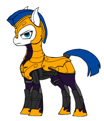 Size: 1216x1408 | Tagged: safe, artist:andromailus, artist:chaosmagex, edit, edited edit, earth pony, pony, armor, female, looking at you, mare, royal guard, royal guard armor, rule 63, simple background, solo, transparent background