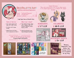 Size: 1280x996 | Tagged: safe, artist:redpalette, earth pony, pegasus, pony, unicorn, advertisement, animal crossing, bookmark, commission, commission info, commission pricing, crafts, etsy, keychain, reference sheet