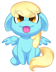 Size: 3421x4420 | Tagged: safe, artist:scarlet-spectrum, part of a set, sassaflash, pegasus, pony, g4, :p, adorable face, background pony, commission, cute, female, floppy ears, mare, mlem, silly, simple background, sitting, solo, tongue out, transparent background, ych result