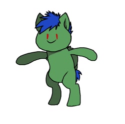 Size: 1074x1071 | Tagged: safe, artist:dippchip, oc, oc only, oc:dex bolts, pegasus, pony, asserting dominance, bipedal, male, simple background, smiley face, solo, stallion, standing, t pose, white background