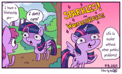 Size: 1206x735 | Tagged: safe, artist:dsp2003, artist:pony-berserker, color edit, edit, berry punch, berryshine, twilight sparkle, alicorn, earth pony, pony, pony-berserker's twitter sketches, sparkles! the wonder horse!, g4, colored, colored sketch, comic, female, mare, parody, sketch, twilight sparkle (alicorn)