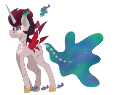 Size: 3600x2772 | Tagged: safe, oc, oc only, alicorn, original species, pony, bone, fangs, floating tail, full body, high res, horns, simple background, solo, souls, species, transparent background