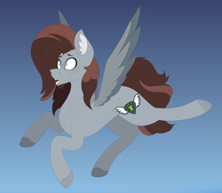 Size: 3633x3150 | Tagged: safe, artist:chazmazda, oc, oc only, pegasus, pony, commission, commissions open, concave belly, falling, flying, full body, gradient background, high res, photo, sky, solo, your character here