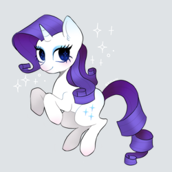 Size: 500x500 | Tagged: safe, artist:kxlwn, rarity, pony, unicorn, g4, cute, female, gray background, mare, raribetes, simple background, solo