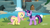 Size: 1600x900 | Tagged: safe, screencap, fluttershy, twilight sparkle, alicorn, bird, pony, swan, g4, memnagerie, my little pony: friendship is forever, 9now, door, grass, outdoors, sweet feather sanctuary, tire swing, twilight sparkle (alicorn), waterfall, watermark