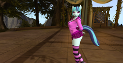 Size: 1920x986 | Tagged: safe, artist:bangayo, sonata dusk, anthro, g4, female, screenshots, second life, solo, the dazzlings, video in description