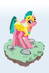 Size: 700x1050 | Tagged: safe, oc, oc only, oc:lily glamerspear, pony, unicorn, fanfic:everyday life with guardsmares, armor, dirt cube, everyday life with guardsmares, female, guardsmare, mare, royal guard, solo