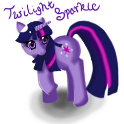 Size: 600x600 | Tagged: safe, artist:imsya, twilight sparkle, pony, unicorn, g4, female, looking back, mare, simple background, solo, text, transparent background, unicorn twilight