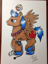 Size: 375x500 | Tagged: safe, artist:sonicsweeti, oc, oc only, pegasus, pony, commission, cutie mark, male, simple background, stallion, traditional art, white background, wings