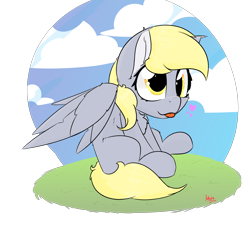 Size: 2598x2362 | Tagged: safe, artist:jubyskylines, derpy hooves, pegasus, pony, g4, :p, chest fluff, ear fluff, female, heart, high res, simple background, solo, tongue out, transparent background