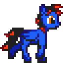 Size: 128x128 | Tagged: safe, artist:kelvin shadewing, oc, oc only, oc:blue specter, pegasus, pony, animated, pixel art, simple background, solo, sprite, transparent background, trotting, walking