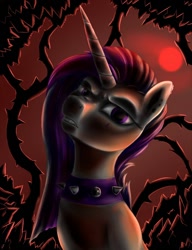 Size: 1024x1336 | Tagged: safe, artist:com3tfire, princess celestia, alicorn, pony, between dark and dawn, g4, collar, goth, hair dye, looking at you, punklestia, spiked collar