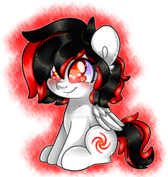 Size: 1920x2013 | Tagged: safe, artist:bl--blacklight, oc, oc only, oc:litch, pegasus, pony, blushing, chibi, female, heart eyes, mare, simple background, solo, transparent background, wingding eyes