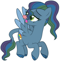 Size: 1024x1041 | Tagged: safe, artist:zipverse, oc, oc only, oc:sunny ray, hybrid, pony, female, offspring, parent:iron will, parent:rainbow dash, parents:irondash, simple background, solo, transparent background