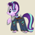 Size: 1000x1000 | Tagged: safe, artist:noosa, starlight glimmer, pony, unicorn, g4, armor, barding, chainmail, female, mare, raised hoof, saddle, solo, tack