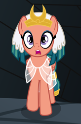 Size: 1276x1940 | Tagged: safe, artist:badumsquish, derpibooru exclusive, somnambula, pegasus, pony, g4, clothes, egyptian pony, female, headdress, i can't believe it's not hasbro studios, jewelry, mare, shocked, show accurate, solo, surprised, tail wrap, wide eyes