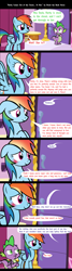 Size: 1920x7180 | Tagged: safe, artist:brook the book horse, rainbow dash, spike, dragon, pegasus, pony, g4, blushing, carousel boutique, closet, comic, coming out, dialogue, female, high res, implied rarity, in the closet, lesbian, male, mare, miscommunication, misunderstanding, ship:raridash, shipping, speech bubble, winged spike, wings, youtube link in the description