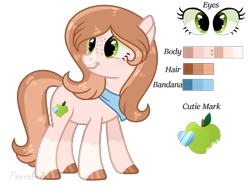 Size: 1852x1388 | Tagged: safe, artist:pancakeartyt, oc, oc only, oc:honey crisp, earth pony, pony, female, mare, offspring, parent:big macintosh, parent:sugar belle, parents:sugarmac, reference sheet, simple background, solo, transparent background