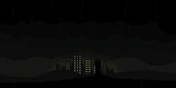 Size: 1600x800 | Tagged: safe, artist:duskendraws, oc, unnamed oc, pony, animated, gif, lightning, pixel art, rain, silhouette, solo