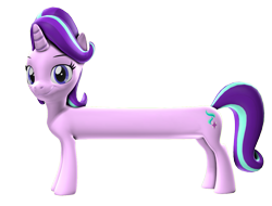 Size: 1257x954 | Tagged: safe, artist:xppp1n, starlight glimmer, g4, 3d, long glimmer, long pony, simple background, solo, source filmmaker, transparent background, wat