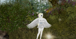 Size: 1920x1001 | Tagged: safe, oc, oc:solari melody, pegasus, anthro, clothes, dress, forest, second life
