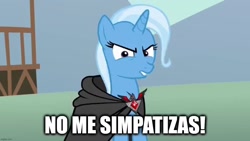 Size: 1280x720 | Tagged: safe, edit, edited screencap, screencap, trixie, pony, g4, magic duel, alicorn amulet, caption, el chavo del 8, female, image macro, meme, quico, reference, solo, spanish, text