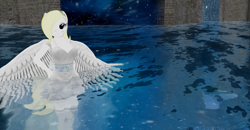 Size: 1920x1001 | Tagged: safe, oc, oc:solari melody, anthro, blue, second life, water